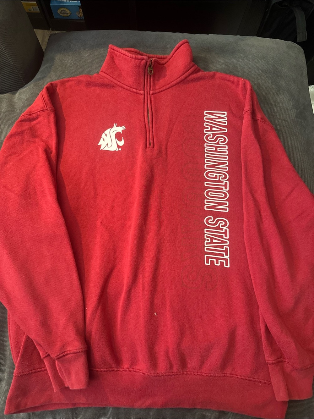 Vintage Jansport Red Washington State Quarter-Zip Pullover